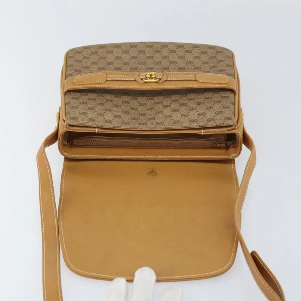 GUCCI Micro GG Supreme Shoulder Bag PVC Beige Gold Auth 160593 - Picture 10 of 16